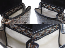 Load image into Gallery viewer, 極美品 GOYARD ゴヤール ミニリュック 3WAY アルパンミニ ヘリンボーン柄 ブラック ブラウン シルバー金具 中古 4b005903