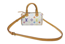 Load image into Gallery viewer, LOUIS VUITTON ルイヴィトン モノグラム マルチカラー ミニスピーディ ハンドバッグ M92645 PVC ヌメ革 ホワイト 村上隆 美品 中古 4b005906