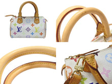 Load image into Gallery viewer, LOUIS VUITTON ルイヴィトン モノグラム マルチカラー ミニスピーディ ハンドバッグ M92645 PVC ヌメ革 ホワイト 村上隆 美品 中古 4b005906