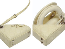 Load image into Gallery viewer, 極美品 CHRISTIAN DIOR クリスチャンディオール Lady Dior マイクロ レディディオール カナージュ 2WAYハンドバッグ レザー イエロー 中古 4b005909
