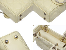 Load image into Gallery viewer, 極美品 CHRISTIAN DIOR クリスチャンディオール Lady Dior マイクロ レディディオール カナージュ 2WAYハンドバッグ レザー イエロー 中古 4b005909
