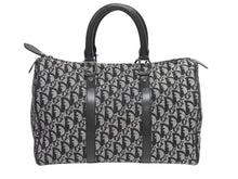 Load image into Gallery viewer, Christian Dior クリスチャンディオール トロッター ボストンバッグ ハンドバッグ ネイビー 美品 中古 4b005911