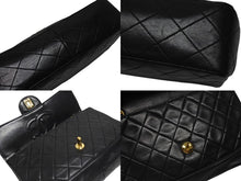 Load image into Gallery viewer, CHANEL シャネル マトラッセ25 Sフラップ Wチェーンショルダーバッグ 1番台 ココマーク ラムスキン ブラック ポーチ付き 美品 中古 4b005914
