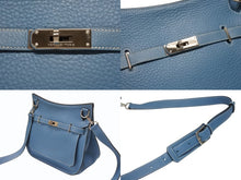 Load image into Gallery viewer, 極美品 HERMES エルメス ショルダーバッグ ジプシエール28 □M シルバー金具 ブルージーン トリヨンクレマンス 中古 4b005915