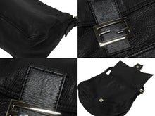 Load image into Gallery viewer, 極美品 FENDI フェンディ ワンショルダーバッグ ズッカロゴ マンマバケット ラムスキン ブラック シルバー金具 中古 4b005917