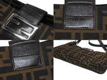 画像をギャラリービューアに読み込む, FENDI フェンディ マンマバケット ワンショルダーバッグ 26424 ズッカ柄 ブラウン キャンバス レザー シルバー金具 美品 中古 4b005926
