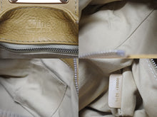画像をギャラリービューアに読み込む, Chloe クロエ パディントン ショルダーバッグ ハンドバッグ 020651 5276 レザー ベージュ ゴールド金具 美品 中古 4b005929
