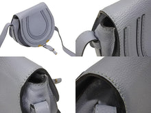 Load image into Gallery viewer, Chloe クロエ MARCIE SMALL SADDLE BAG マーシー スモールサドルバッグ CHC22AS680I3149V カーフスキン ブルー 美品 中古 4b005930
