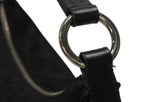 画像をギャラリービューアに読み込む, PRADA プラダ ホーボー ワンショルダーバッグ ハンドバッグ トライアングルロゴ BR3291 ナイロン レザー ブラック シルバー金具 美品 中古 4b005934