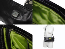 画像をギャラリービューアに読み込む, FENDI フェンディ マンマバケット型 ショルダーバッグ FF金具 レザー ブラック シルバー金具 美品 中古 4b005935