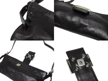 画像をギャラリービューアに読み込む, FENDI フェンディ マンマバケット型 ショルダーバッグ FF金具 レザー ブラック シルバー金具 美品 中古 4b005935