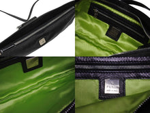 画像をギャラリービューアに読み込む, FENDI フェンディ マンマバケット型 ショルダーバッグ FF金具 レザー ブラック シルバー金具 美品 中古 4b005935