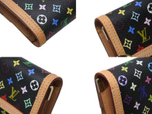 画像をギャラリービューアに読み込む, 極美品 LOUIS VUITTON ルイヴィトン ポルトトレゾールインターナショナル 長財布 PVCコーティングキャンバス ブラック マルチカラー 中古 4b005936