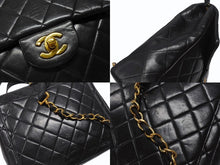 Load image into Gallery viewer, CHANEL シャネル マトラッセラムスキン チェーン スクエアリュック ココマーク ブラック ゴールド金具 美品 中古 4b005940
