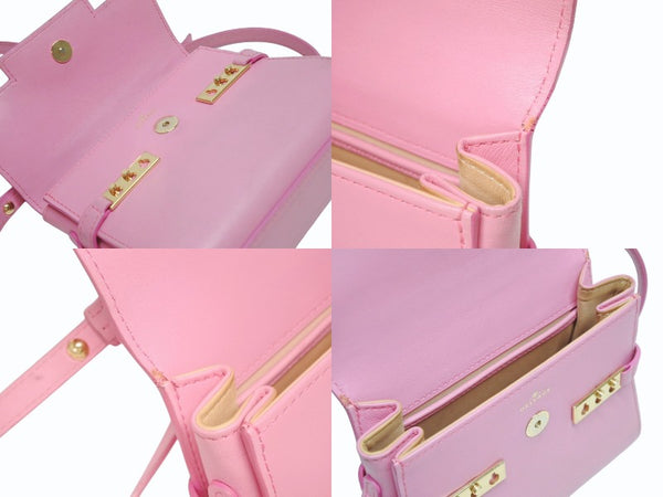DELVAUX デルヴォー TEMPETE SMALL タンペート スモール 2WAYバッグ カーフレザー ピンク ゴールド金具 美品 中古 4b005952
