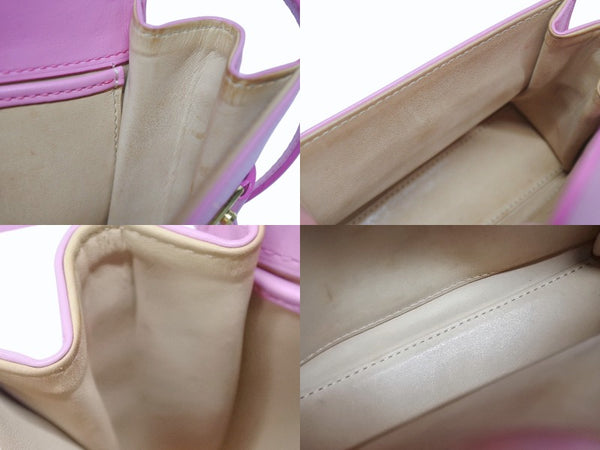 DELVAUX デルヴォー TEMPETE SMALL タンペート スモール 2WAYバッグ カーフレザー ピンク ゴールド金具 美品 中古 4b005952