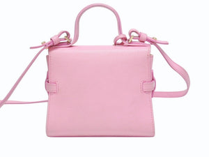 DELVAUX デルヴォー TEMPETE SMALL タンペート スモール 2WAYバッグ カーフレザー ピンク ゴールド金具 美品 中古 4b005952