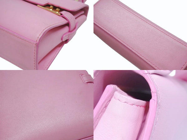DELVAUX デルヴォー TEMPETE SMALL タンペート スモール 2WAYバッグ カーフレザー ピンク ゴールド金具 美品 中古 4b005952