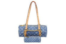 画像をギャラリービューアに読み込む, 新品未使用 LOUIS VUITTON ルイヴィトン パピヨンMM ワンショルダーバッグ M46830 モノグラム デニム ブルー ゴールド金具 中古 4b005953