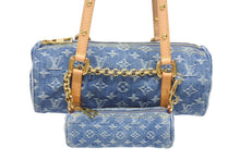画像をギャラリービューアに読み込む, 新品未使用 LOUIS VUITTON ルイヴィトン パピヨンMM ワンショルダーバッグ M46830 モノグラム デニム ブルー ゴールド金具 中古 4b005953