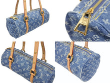画像をギャラリービューアに読み込む, 新品未使用 LOUIS VUITTON ルイヴィトン パピヨンMM ワンショルダーバッグ M46830 モノグラム デニム ブルー ゴールド金具 中古 4b005953