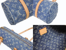 画像をギャラリービューアに読み込む, 新品未使用 LOUIS VUITTON ルイヴィトン パピヨンMM ワンショルダーバッグ M46830 モノグラム デニム ブルー ゴールド金具 中古 4b005953