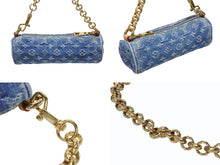 画像をギャラリービューアに読み込む, 新品未使用 LOUIS VUITTON ルイヴィトン パピヨンMM ワンショルダーバッグ M46830 モノグラム デニム ブルー ゴールド金具 中古 4b005953