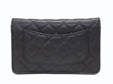 Load image into Gallery viewer, 極美品 CHANEL シャネル クラシック チェーンウォレット AP0250 30番台 キャビアスキン ココマーク キルティング ブラック 中古 4b005962