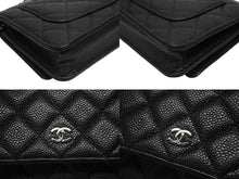Load image into Gallery viewer, 極美品 CHANEL シャネル クラシック チェーンウォレット AP0250 30番台 キャビアスキン ココマーク キルティング ブラック 中古 4b005962