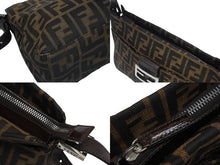 画像をギャラリービューアに読み込む, 極美品 FENDI フェンディ ズッカ柄 ワンショルダーバッグ ジャガードキャンバス レザー ブラウン ベージュ ブラック シルバー金具 中古 4b005964