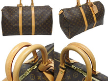 画像をギャラリービューアに読み込む, 極美品 LOUIS VUITTON ルイヴィトン モノグラム キーポル45 ボストンバッグ M41428 PVC ヌメ革 ブラウン ゴールド金具 中古 4b005972