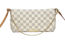 画像をギャラリービューアに読み込む, LOUIS VUITTON ルイヴィトン フェイボリットPM ショルダーバッグ N41277 ダミエ アズール PVC レザー ホワイト グレー 美品 中古 4b005976