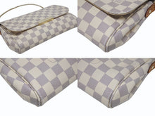 画像をギャラリービューアに読み込む, LOUIS VUITTON ルイヴィトン フェイボリットPM ショルダーバッグ N41277 ダミエ アズール PVC レザー ホワイト グレー 美品 中古 4b005976