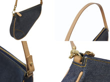 画像をギャラリービューアに読み込む, Christian Dior クリスチャンディオール ガリアーノ期 サドルポーチ アクセサリーポーチ MC0701 デニム 美品 中古 4b005978