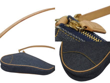 画像をギャラリービューアに読み込む, Christian Dior クリスチャンディオール ガリアーノ期 サドルポーチ アクセサリーポーチ MC0701 デニム 美品 中古 4b005978