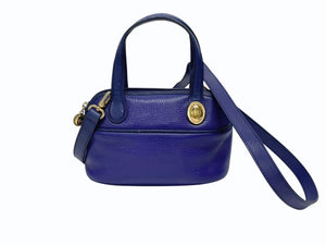 CHRISTIAN DIOR クリスチャンディオール 2WAYハンドバッグ ショルダーバッグ WS13644 レザー ブルー ゴールド金具 美品 中古 4b005980