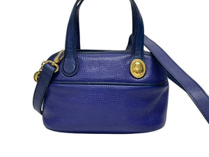 CHRISTIAN DIOR クリスチャンディオール 2WAYハンドバッグ ショルダーバッグ WS13644 レザー ブルー ゴールド金具 美品 中古 4b005980