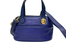 Load image into Gallery viewer, CHRISTIAN DIOR クリスチャンディオール 2WAYハンドバッグ ショルダーバッグ WS13644 レザー ブルー ゴールド金具 美品 中古 4b005980