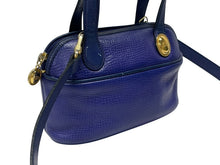 Load image into Gallery viewer, CHRISTIAN DIOR クリスチャンディオール 2WAYハンドバッグ ショルダーバッグ WS13644 レザー ブルー ゴールド金具 美品 中古 4b005980