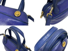 Load image into Gallery viewer, CHRISTIAN DIOR クリスチャンディオール 2WAYハンドバッグ ショルダーバッグ WS13644 レザー ブルー ゴールド金具 美品 中古 4b005980