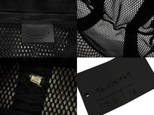 Load image into Gallery viewer, CHANEL シャネル スポーツライン ココマーク メッシュ トートバッグ キャンバス ブラック グレー 美品 中古 4b005987
