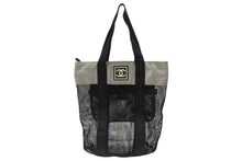 Load image into Gallery viewer, CHANEL シャネル スポーツライン ココマーク メッシュ トートバッグ キャンバス ブラック グレー 美品 中古 4b005987