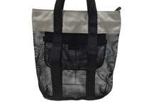 Load image into Gallery viewer, CHANEL シャネル スポーツライン ココマーク メッシュ トートバッグ キャンバス ブラック グレー 美品 中古 4b005987