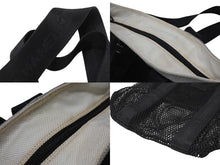 Load image into Gallery viewer, CHANEL シャネル スポーツライン ココマーク メッシュ トートバッグ キャンバス ブラック グレー 美品 中古 4b005987