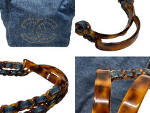 画像をギャラリービューアに読み込む, 極美品 CHANEL シャネル デニム トートバッグ 5番台 ココマーク ココステッチ インディゴブルー イタリア製 中古 4b005988