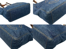 画像をギャラリービューアに読み込む, 極美品 CHANEL シャネル デニム トートバッグ 5番台 ココマーク ココステッチ インディゴブルー イタリア製 中古 4b005988