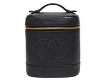 Load image into Gallery viewer, CHANEL シャネル バニティバッグ ハンドバッグ A01998 6番台 キャビアスキン ココマーク ブラック ゴールド金具 美品 中古 4b005989