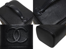 Load image into Gallery viewer, CHANEL シャネル バニティバッグ ハンドバッグ A01998 6番台 キャビアスキン ココマーク ブラック ゴールド金具 美品 中古 4b005989