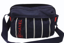 Load image into Gallery viewer, CHANEL シャネル スポーツライン ココマーク 刺繍 ショルダーバッグ 12番台 キャンバス ネイビー 美品 中古 4b005990