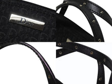 Load image into Gallery viewer, 極美品 CHRISTIAN DIOR クリスチャンディオール トロッター ハンドバッグ MC0063 キャンバス レザー ブラック シルバー金具 中古 4b005993